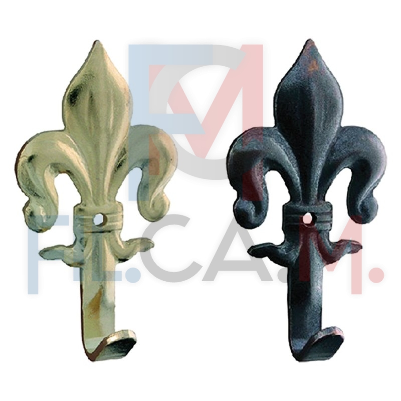 GANCIO PER QUADRI 'GIGLIO' mm 48 - pz.  5 bronzato