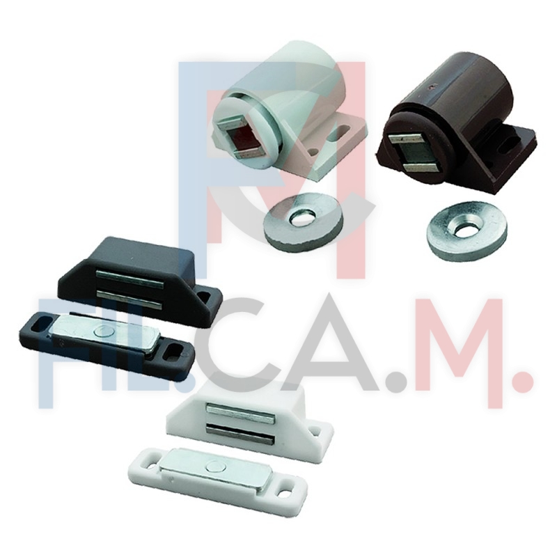 CHIUSURA MAGNETICA REGOLABILE forza kg 6 pz. 2 - bianco tondo