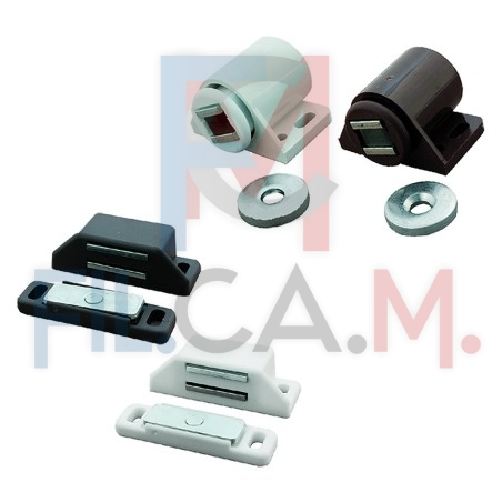 CHIUSURA MAGNETICA REGOLABILE forza kg 6 pz. 2 - bianco tondo